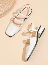 Mary Jane Pumps Women's Chunky High Heels White Sandals